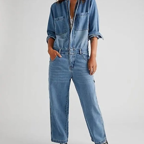 Free People Pants - Sandrine Rose x Free People Seventy Patch Denim Jumpsuit NWT